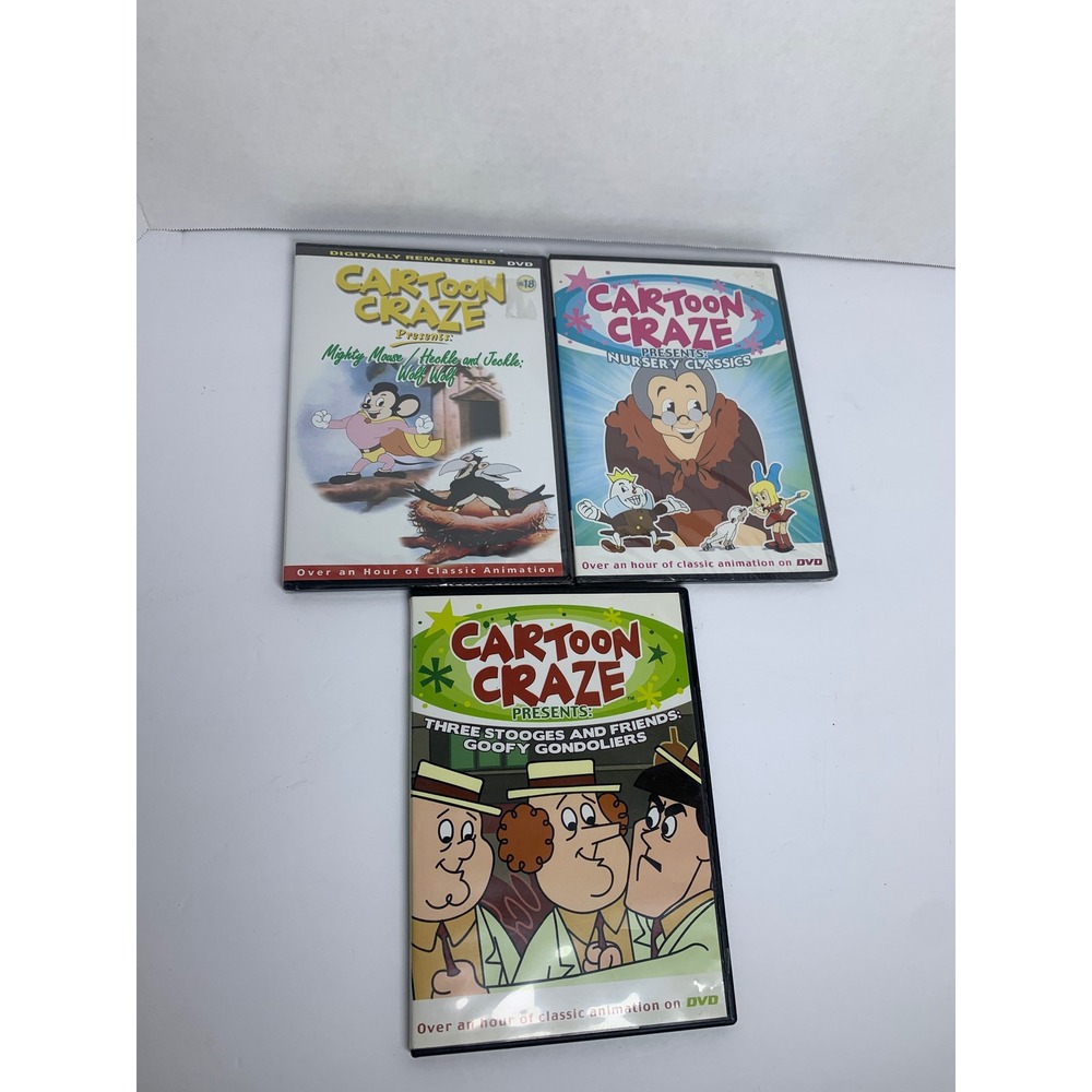 Cartoon Craze DVD Lot Mighty Mouse New Nursery Classics New Three Stooges lot  3